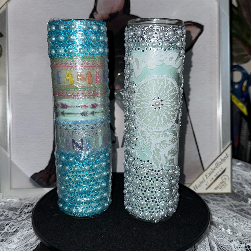 $25 FOR ONE 1️⃣ BEAUTIFUL PERSONALIZED BLINGED OUT HANDMADE CANDLES❤️SAMPLES - Picture 8 of 17